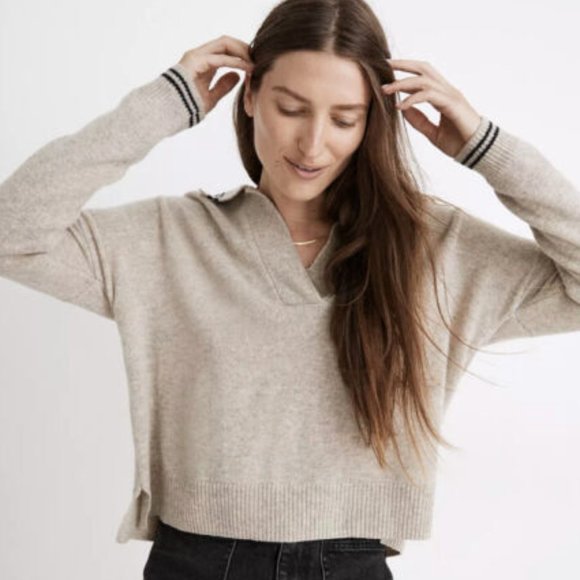 Madewell Sweaters - Madewell Tipped Davie Polo Sweater Size S